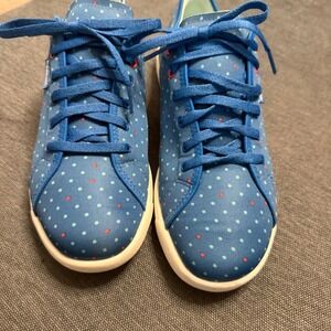 Reebok Skyscape Runaround 2.0 Blue Polka Dot Walking Shoes M43901 Womens 7